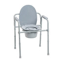 Drive Medical Folding Steel Commode Chair 3-in-1 Portable Toilet - Grey - Brand New