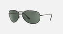 RAY-BAN METAL AVIATOR - MATTE BLACK FRAME, G-15 GREEN LENSES 63-13-125 3N - Like New