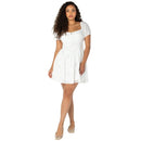 CELEBRITY PINK BRIDGERTON EYELET PUFF SLEEVE MINI DRESS - SIZE: WOMEN S - WHITE - Brand New