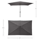 PURE GARDEN 6.3-FT STEEL GRAY PUSH-BUTTON TILT MARKET PATIO UMBRELLA - GRAY - Like New