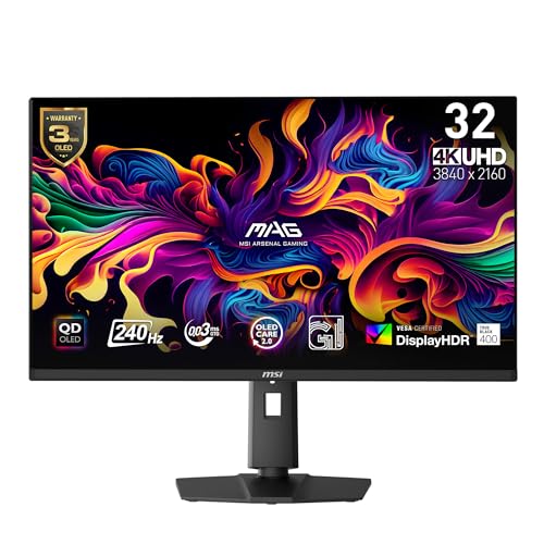 MSI MAG QD-OLED 32" 4K UHD QUANTUM DOT OLED GAMING MONITOR 321UPX - BLACK - Brand New