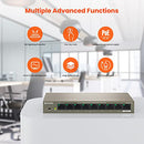 TENDA TEG1109P, 8 PORT POE SWITCH, UNMANAGED, 8 PORT POE+@102W, 1 UPLINK - GRAY Like New