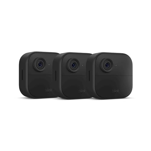 BLINK OUTDOOR 4 WIRELESS SMART SECURITY CAMERA TWO-YEAR 3 CAMERA SYSTEM -BLACK - Like New