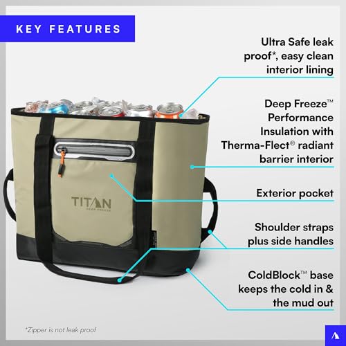 TITAN BY ARCTICZONE TITAN DEEP FREEZE 30 CAN INSULATED TOTE BAG GREEN - Brand New