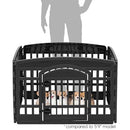 IRIS USA 4-PANEL DOG PLAYPEN PET ENCLOSURE CUSTOM CONFIGURATION, 604E - BLACK - Brand New