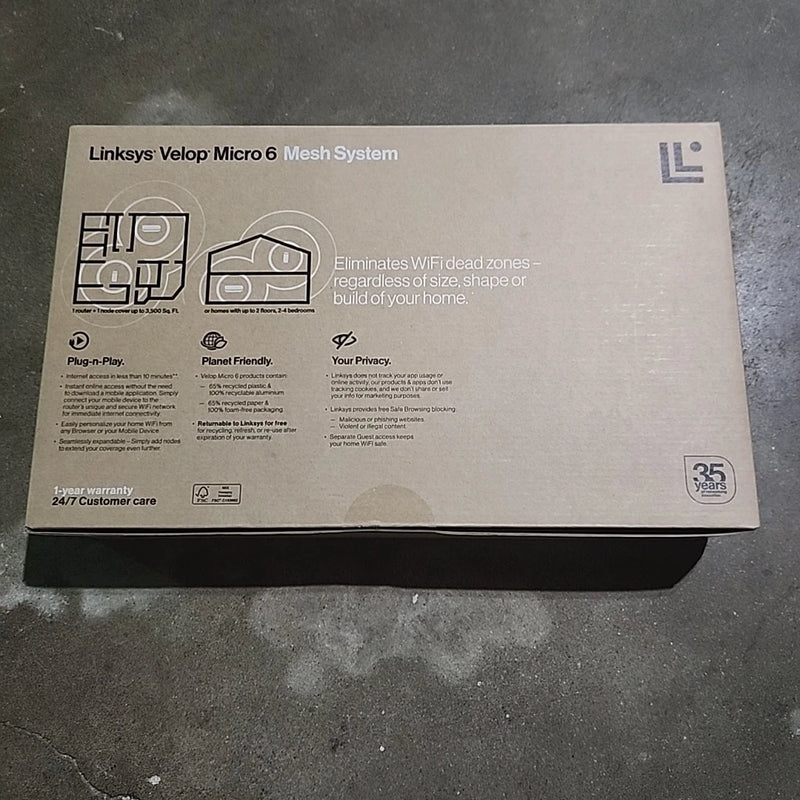 LINKSYS VELOP MICRO 6 MESH SYSTEM WIFI ROUTER WIFI SPEED UP TO 3GBPS ...