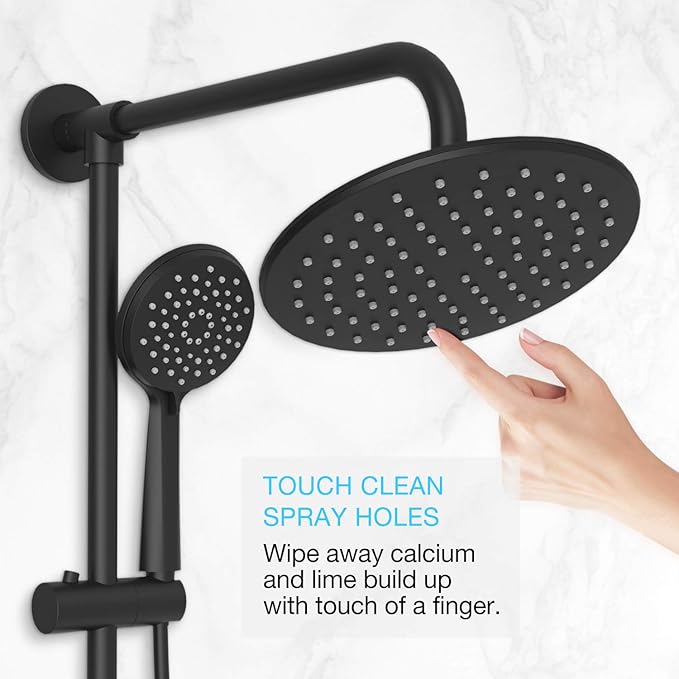 SOKA 9" RAIN SHOWER HEAD HANDHELD BATHROOM RAIN SHOWER SYSTEM - MATTE BLACK - Like New