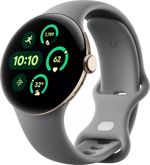 GOOGLE PIXEL WATCH 2 FITBIT HEART RATE TRACKING- GOLD ALUMINUM CASE - HAZEL - Like New
