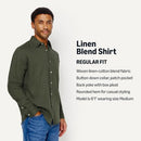 AEMN31660M26 Amazon Essentials Men's Regular-Fit Long Sleeve Shirt, Olive, S - Brand New
