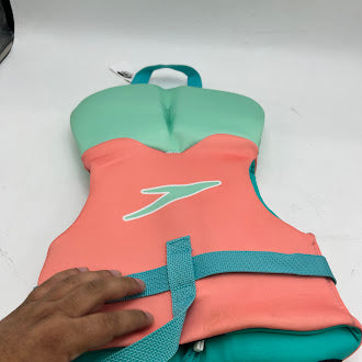 SPEEDO INFANT LIFE VEST - PINK: ZIPPER BUCKLE CLOSURE - 30 LBS - TEAL/ORANGE - Like New