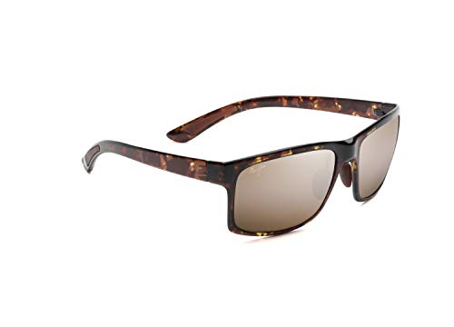 MAUI JIM POKOWAI RECTANGULAR SUNGLASSES MJ-439-HCLBRO/OLTORT Olive Tortoise - Like New
