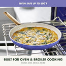 GREENPAN HARD ANODIZED CERAMIC NONSTICK SKILLET SET, 8" 10" 12" - PERIWINKLE - Like New