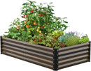 GREENER Galvanized Raised Garden Bed Outdoor - 6x3x1.42 ft - Wood Grain Like New