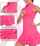 FKEEP TENNIS DRESS FOR WOMEN SLEEVELESS GOLF DRESSED - 2XL - SOLID HOT PINK - Brand New