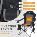 EVER ADVANCED Heated Camping Chair, Lawn Chairs Heated Chair Outdoor Sports - Brand New