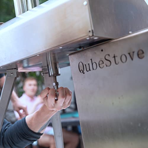 Qubestove Q-STOVE 12" OUTDOOR WOOD PELLET PIZZA OVEN WITH AUTO ROTATING - SILVER - Like New