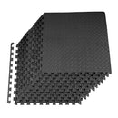 SIGNATURE FITNESS PUZZLE EXERCISE MAT WITH EVA FOAM INTERLOCKING TILES - BLACK - Like New