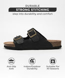 PROJECT CLOUD TRUE TO SIZE LEATHER FLAT SANDALS ASSORTED BUCKLE 6.5 BLACK - Like New