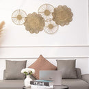 PEMAR Set 5 Natural Seagrass Wall Décor Wicker Flowers Wheels VOVEN - B0DPKW5P28 - Brand New