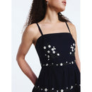 FREE ASSEMBLY WOMEN'S EMBROIDERED COTTON MIDI DRESS SIZE: WOMEN S - DARKEST NAVY - Brand New