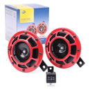 Hella Stark Sound 12V High/Low Frequency Super Tone Horn Set - Red/Black - Like New