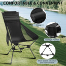 JITOOW CAMPING CHAIRS PORTABLE CAMPING CHAIR WITH HEADREST STORAGE BAG - BLACK - Like New