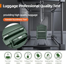 Fancial Expandable Luggage with Spinner Wheels, Green, Checked-Medium 24-Inch - Like New