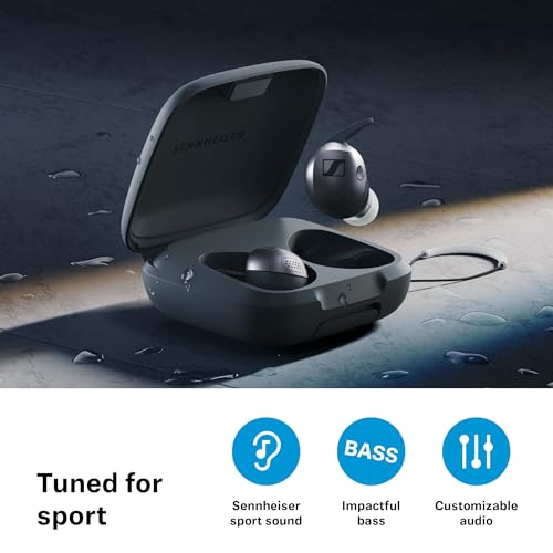 SENNHEISER MOMENTUM SPORT EARBUDS SOUND TUNING ANC SECURE FIT - GRAPHITE - Like New