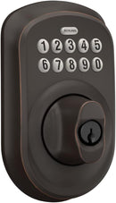 Schlage BE365PLY716 Plymouth Keypad Deadbolt Electronic Keyless - Aged Bronze - Like New