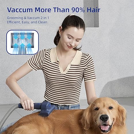 PET MARVEL Dog Grooming Kit & Dog Hair Vacuum 99% Hair Suction 3L Large - Blue Like New