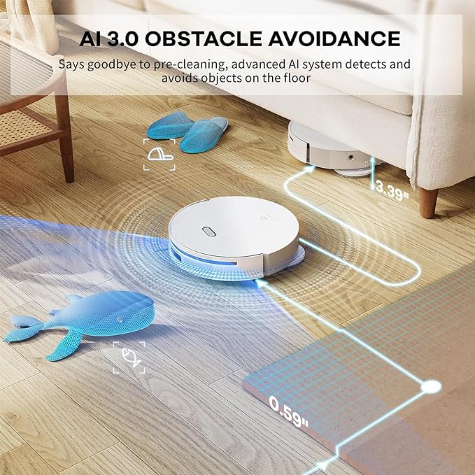 LYNKBEY M20 Pro Robot Vacuum Mop Combo Auto Cleaning & Hot Air Drying - White Like New