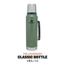 STANLEY CLASSIC VACUUM BOTTLE 1L HAMMERTONE - GREEN - Brand New
