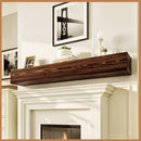 Avana Rustic Fireplace Mantle 60” Handcrafted Wood Wall Decor - Rustic Brown - Brand New