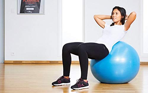 AIM-STABILITYBALL-BLUE-55 Stability Exercise Ball w Pump 55cm Blue - Like New