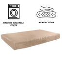 Memory Foam Dog Bed, 2-Layer Orthopedic Pad with Washable Cover, 37x24, Tan - Like New