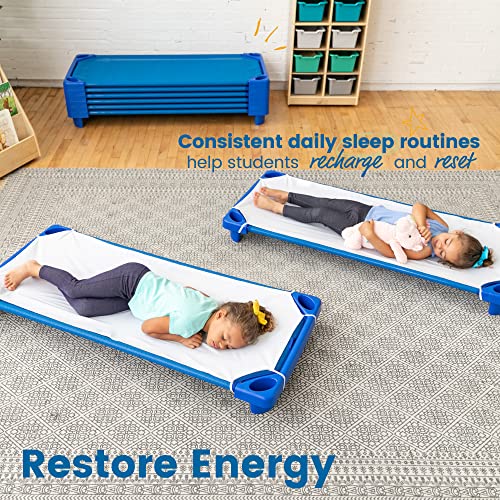 ECR4KIDS STREAMLINE COT READY-TO-ASSEMBLE STANDARD SIZE CLASSROOM - BLUE - Like New