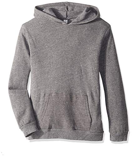 9595GF HANES ALTERNATIVE YOUTH CHALLENGER HOODED SWEATSHIRT SIZE M ECO GREY - Like New