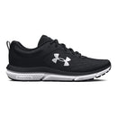 UNDER ARMOUR WOMEN'S CHARGED ASSERT 10 SIZE 6 BLACK BLACK WHITE - Like New