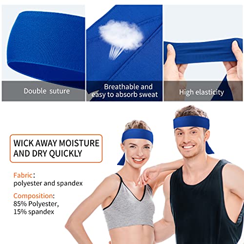 WILLBOND 12 PIECES TENNIS TIE HEADBAND HAIR BAND UNISEX - BLUE - Like New