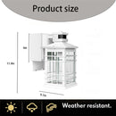 LARK MANOR OUTDOOR WALL LIGHT WITH GFCI OUTLET , MOTION SENSOR - WHITE - Like New