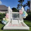 FBSPORT INFLATABLE BOUNCER WITH AIR BLOWER 13L X 8W X 8H - WHITE - Like New