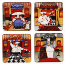 Certified International Trattoria Square Salad Plate, Assorted Designs, Set of 4 - Brand New