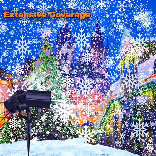 GUSODOR CHRISTMAS PROJECTOR LIGHTS OUTDOOR - UPGRADED 3-HEAD - BLACK - Like New