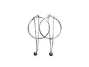 REBECCA MINKOFF HOOP WITH DANGLE CHAIN DETAIL EARRINGS - SILVER - Brand New