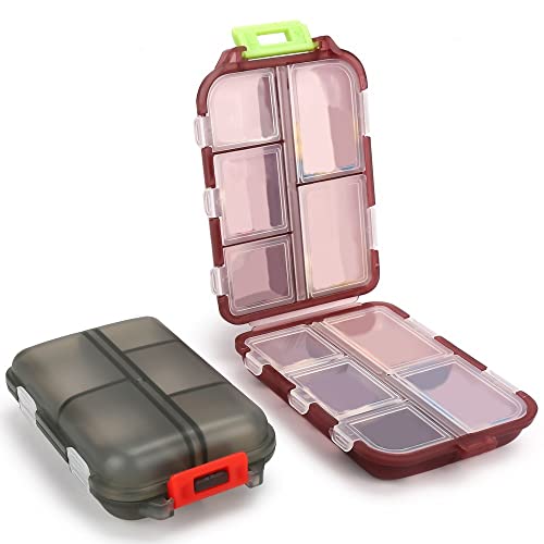 THERARX 2 PACK WEEKLY TRAVEL PILL PILL ORGANIZER POCKET SIZE,RED/GRAY - Like New