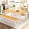 AWQM Dining Room Table Set Kitchen Set Wood 2 Benches A006-11B2 - Beige - Like New