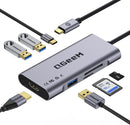 QGeeM 7-in-1 USB C Hub to HDMI Adapter 4k with 100W Power Delivery - GREY Like New