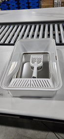 AIPERRO STAINLESS STEEL LITTER BOX | XL ENCLOSED CAT LITTER BOXES WITH LID - Brand New