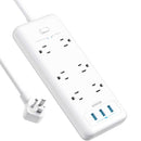 ANKER POWERPORT STRIP 6 WITH 3 USB PORTS - WHITE - Like New