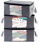 Storage Bins Storage Bags Closet Organizers Sweater 3pc Pack G01 - Gray - Brand New